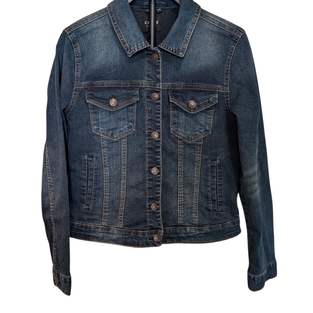 Curve Appeal Dark Wash Denim Jean Jacket - Women's Size Medium - Picture 4 of 14
